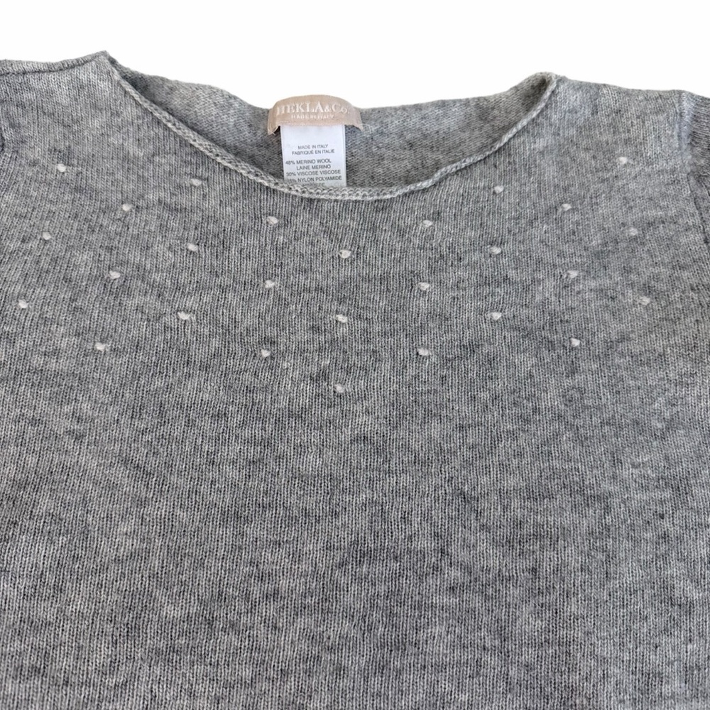HEKLA & CO. Grey Merino Cashmere Knit Sweater Minimalist m/l - Picture 5 of 11